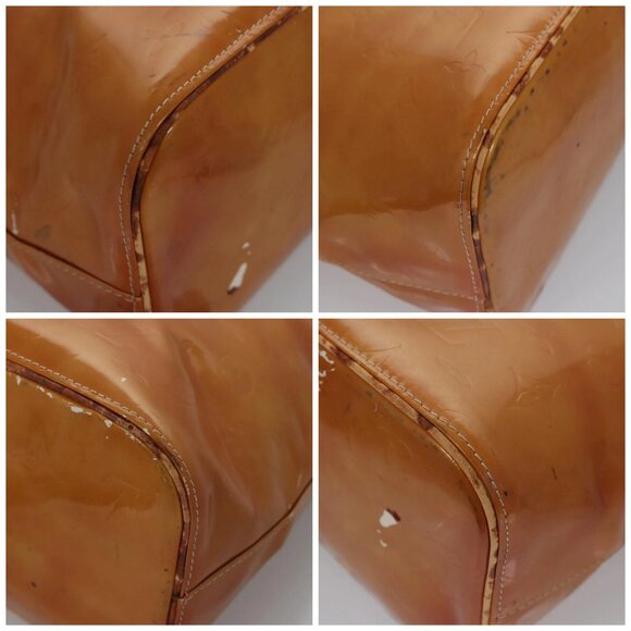 LOUIS VUITTON Monogram Vernis Houston Hand Bag Beige M91004 LV Auth BD945 - Picture 16 of 16